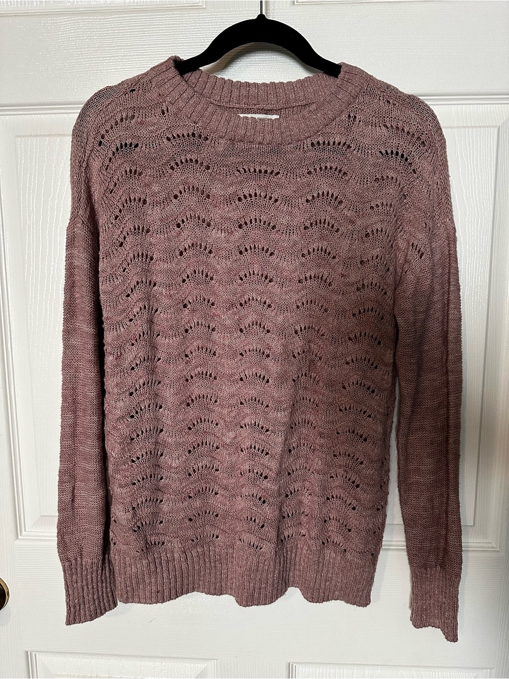Maurices Open-Knit Scoopneck Sweater in Mauve